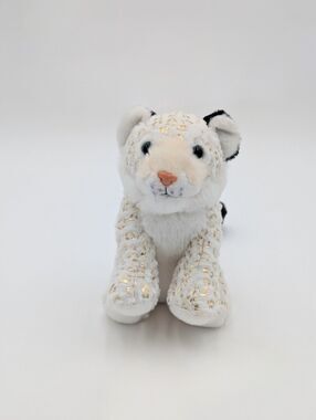Wild Republic Foilkins Junior Snow Leopard Plush 6" Gold Foil Stuffed Animal